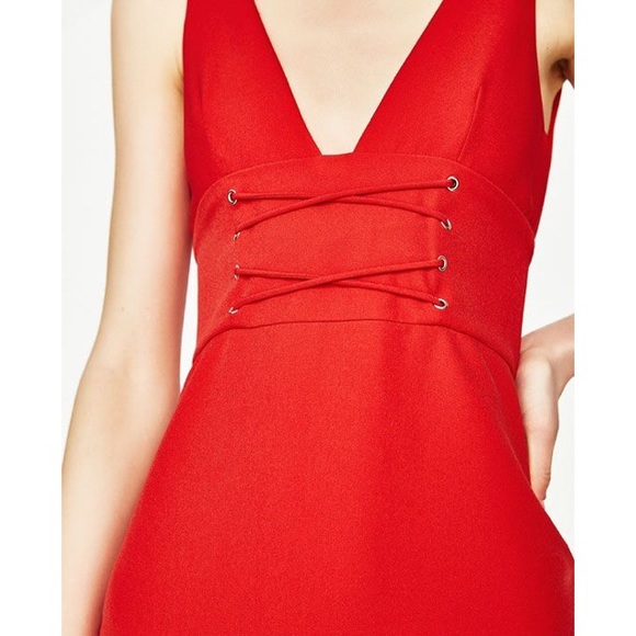 Zara Red Short Fitted Dress NWT Small - Picture 4 of 13